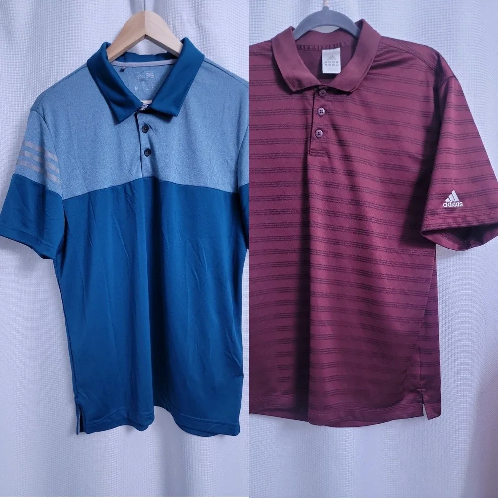 2-- Adidas SS Golf Polo Shirts Mens size MEDIUM